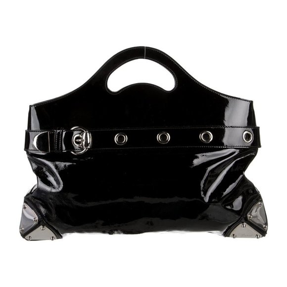 Gucci Large Patent Black Leather Bag - Picture 1 of 4